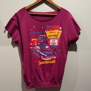 Vintage Graphic Tee - Magenta 'Spectacular' Lead Sled Car Springfield ‘86 Print